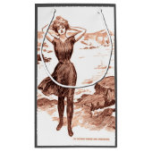 Mermaid Beach Gibson Girl Viktorianisch Antique Kleine Geschenktüte (Rückseite)