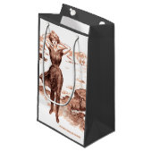 Mermaid Beach Gibson Girl Viktorianisch Antique Kleine Geschenktüte (Vorderseite Schrägansicht)