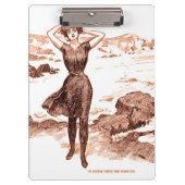 Mermaid Beach Gibson Girl Viktorianisch Antique Klemmbrett (Vorderseite)