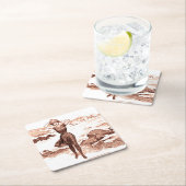 Mermaid Beach Gibson Girl Viktorianisch Antique Rechteckiger Pappuntersetzer (Vor Ort)