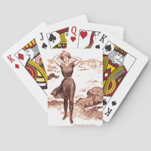 Mermaid Beach Gibson Girl Viktorianisch Antique Spielkarten