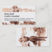 Mermaid Beach Gibson Girl Viktorianisch Antique Visitenkarte (Vorne/Hinten)