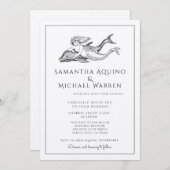 Mermaid Beach Kraft Wedding Einladung (Vorne/Hinten)