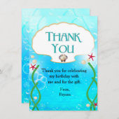 Mermaid Beach Under Sea Party Vielen Dank Einladung (Vorne/Hinten)