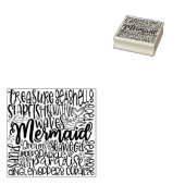 Mermaid Beach Wood Art Briefmarke Gummistempel (Stempel)