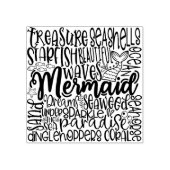 Mermaid Beach Wood Art Briefmarke Gummistempel (Prägung)