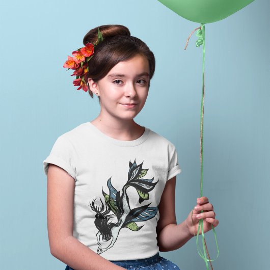 Mermaid Beautiful Hand Drawing Fantasy Art T-Shirt