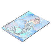Mermaid Beautiful Ocean Blue Aquamariner Glitzer G Notizblock (Linke Seite)