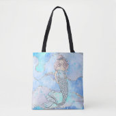 Mermaid Beautiful Ocean Blue Aquamariner Glitzer G Tasche (Vorderseite)