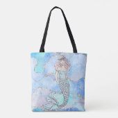Mermaid Beautiful Ocean Blue Aquamariner Glitzer G Tasche (Rückseite)