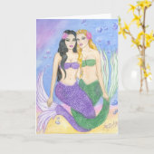 Mermaid Best Friends Karte (Gelbe Blume)