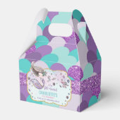 Mermaid Birthday Baby Dusche Danke Lila Geschenkschachtel (Rückseite)