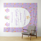Mermaid Birthday Backdrop Tapestation Wandteppich (Beispiel (Horizontal))