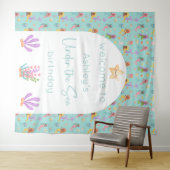 Mermaid Birthday Backdrop Tapestation Wandteppich (Beispiel (Horizontal))