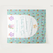 Mermaid Birthday Backdrop Tapestation Wandteppich (Vorderseite (Horizontal))