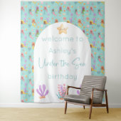 Mermaid Birthday Backdrop Tapestation Wandteppich (Beispiel)