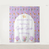 Mermaid Birthday Backdrop Tapestation Wandteppich (Vorderseite)
