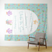Mermaid Birthday Backdrop Tapestation Wandteppich (Beispiel (Horizontal))