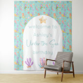 Mermaid Birthday Backdrop Tapestation Wandteppich (Beispiel)