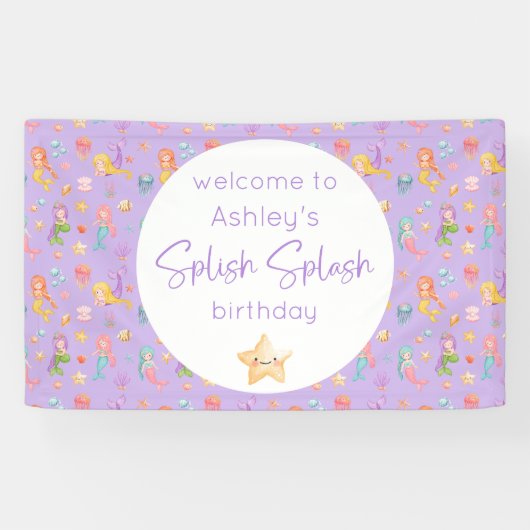 Mermaid Birthday Banner (Horizontal)