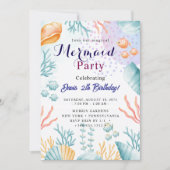 Mermaid Birthday Bash Einladung (Vorderseite)