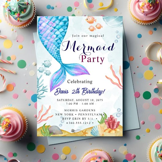 Mermaid Birthday Bash Einladung