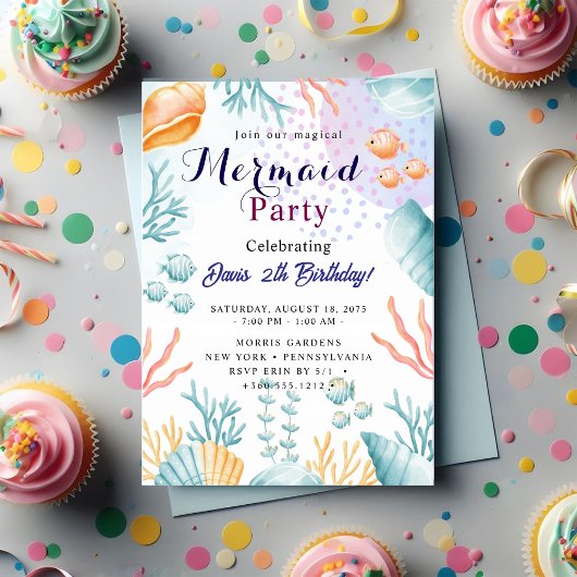 Mermaid Birthday Bash Einladung