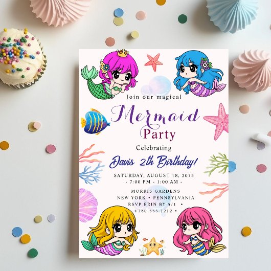 Mermaid Birthday Bash Einladung