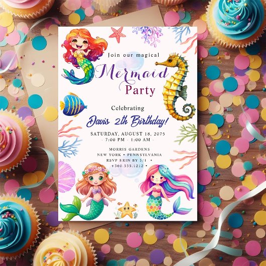 Mermaid Birthday Bash Einladung