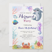 Mermaid Birthday Bash Einladung (Vorderseite)