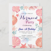 Mermaid Birthday Bash Einladung (Vorderseite)