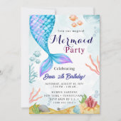 Mermaid Birthday Bash Einladung (Vorderseite)