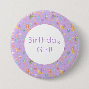 Mermaid Birthday Button