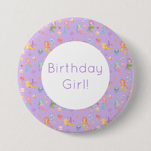 Mermaid Birthday Button (Vorderseite)