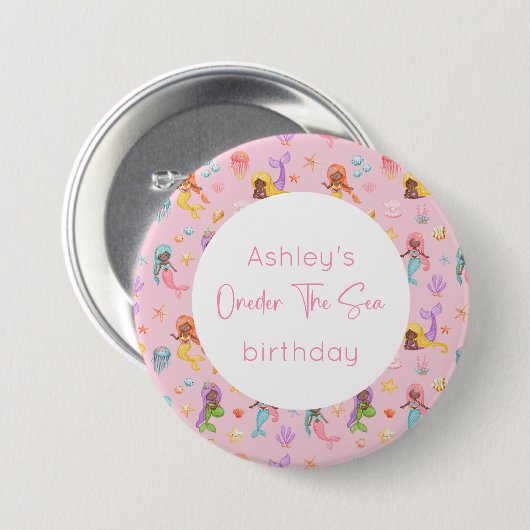 Mermaid Birthday Button (Vorne & Hinten)