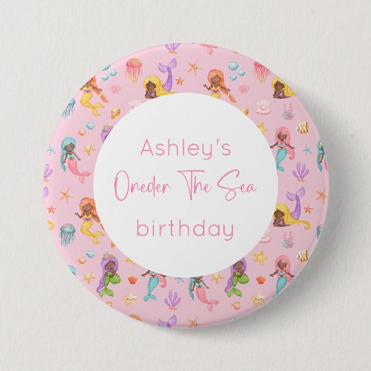 Mermaid Birthday Button (Vorderseite)