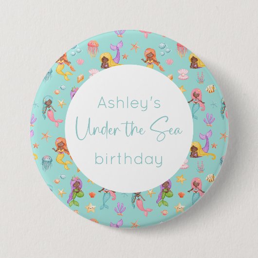 Mermaid Birthday Button (Vorderseite)