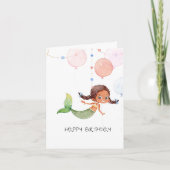 Mermaid Birthday Card für Mädchen Karte (Vorderseite)