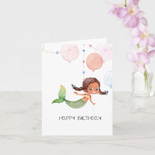 Mermaid Birthday Card für Mädchen Karte