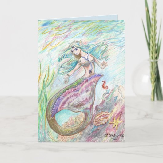 Mermaid Birthday Card Karte (Vorderseite)