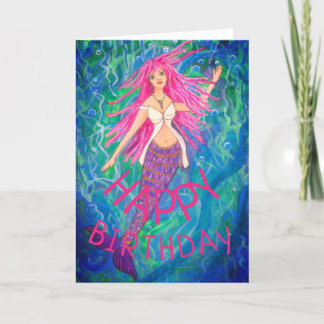Mermaid Birthday Card Karte