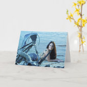 Mermaid Birthday Card Karte (Gelbe Blume)