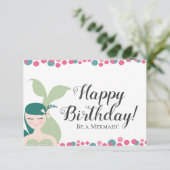 Mermaid Birthday Card Karte (Stehend Vorderseite)