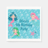 Mermaid Birthday Custom Ocean Party Serviette (Vorderseite)