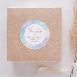 Mermaid Birthday Danke für das Shellebrating Runder Aufkleber