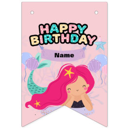 Mermaid Birthday Design Banner