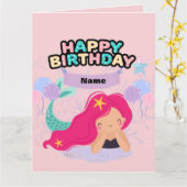 Mermaid Birthday Design - Unterwasser-Geschenkkart Karte (Gelbe Blume)