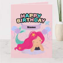 Mermaid Birthday Design - Unterwasser-Geschenkkart