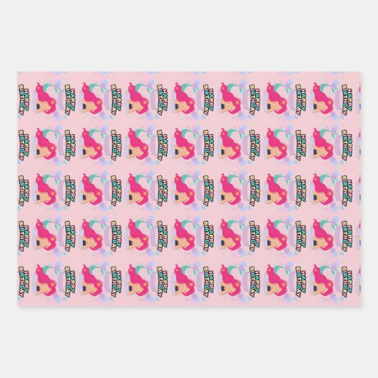 Mermaid Birthday Design - Unterwasser Geschenkpapier Set (Vorderseite 2)
