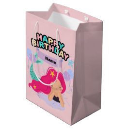 Mermaid Birthday Design - Unterwasser Mittlere Geschenktüte